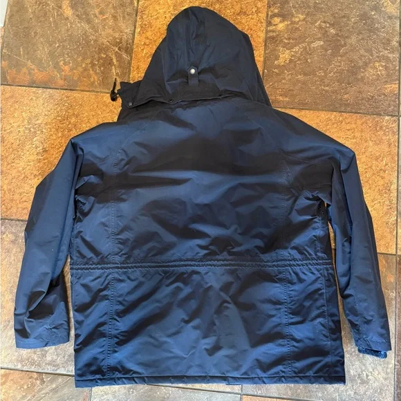 Barbour Dark Blue Jacket with Green Plaid Interior - Picture 3 of 3